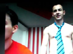 two straight lads show their peckers on cam