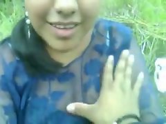 sensual asian show to her bf outdoor