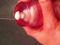 Masturbation Cumming into Prick Sleeve