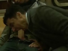 licking fat dick on the train