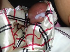 humping and cum in wifes panties