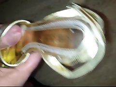 again Golden High Heels Sandals heavy cum