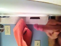 Cumshot in the bathroom