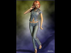 3d Lass Dressed all in Denim