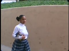 Petite Ebony School Cutie Tracy Is Selling Butt Candy