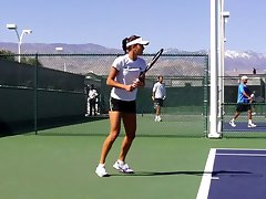 Ana Ivanovic lewd short in training