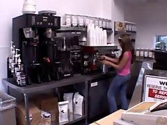 Whorish Barrista Likes Sticky Cum With Her Coffee