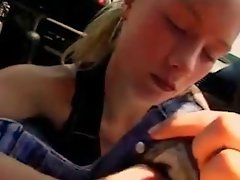 Seductive teen Bj in Car and Facial