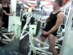 Jerk off in the gym