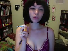 lewd smoking webcam young lady