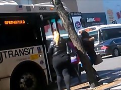 Candid Big naughty butt latina wanting for the bus