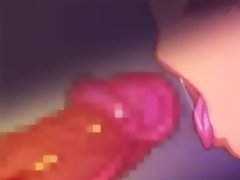 3d red hair cutie gives a comdom cock sucking