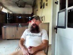 Stogie Smokin' Bearded Redneck Jacks It