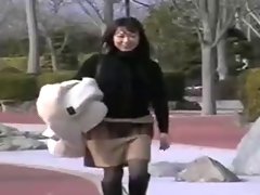 Asian wench in public