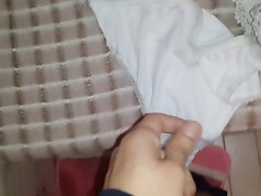 cum on turkish milf's obscene panty