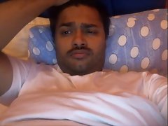 Sensual indian man masturbates with a sock