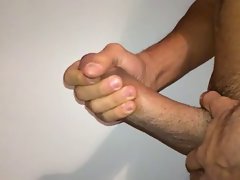 Huge pecker wank and slow motion cum