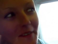 tempting blonde cock sucking in an ariplane