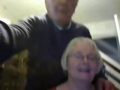 Elder couple on webcam