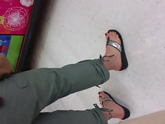 Cougar CANDID WITH Narrow PANTS, Plump Butt AND Comely TOES