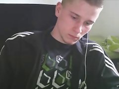 Str8 German Young man Loves Fingering His Ass,Cums,Marker In Hole
