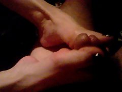 feet of my friend Cristina. footjob in the car