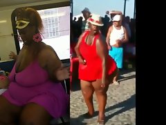 2 videos - Black SSBBWs dancing in public..?