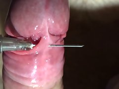 Amazing ultra close-up needle my penis