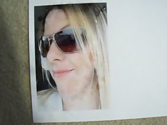 Cum tribute on a pic of my ND friends wifes face