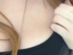 Filthy ginger demonstrates her hooters