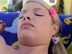 J15 Amateur blond teenager gets her twat licked.