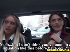 Stranded european schoolgirls suck phallus point of view