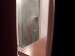 Gitte from Denmark shaving in shower