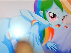 Rainbow Dash Cum Tribute (Human)