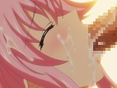 Hentai Lady with Pinkish Hair Facial and Creampie