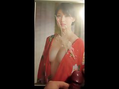 Cumtribute for Sensual japanese glamour actress Manami Hashimoto 01