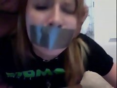 Look into the Camera #48 Taped Mouth (Redhead Teen)