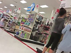 Sensual asian in leggings at target