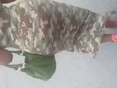 Big Naughty bum GILF In camo dress