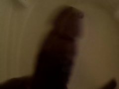 BIG BLACK COCK STROKED IN SHOWER