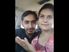 indian marrried girl romance with ex boyfriend in car nd kissing each other