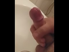 Cum in public WC