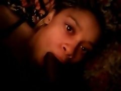 Ebony girl sucking BBC