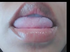 Voluptuous Mouth and Tongue Fetish Tease. ASMR