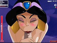 Princess Jasmine gargles phallus