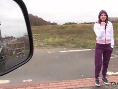 Rus biotch takes all including filthy guys & brown-haired in driving fuck van