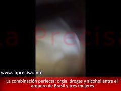 Org√≠a, drogas y alcohol entre el arquero del Brasil Y tres mujeres
