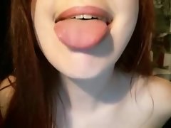 Tempting nubile tongue fetish