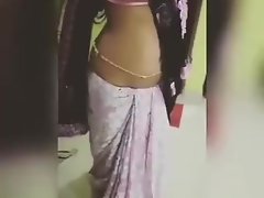 Sensual woman dance in sari..