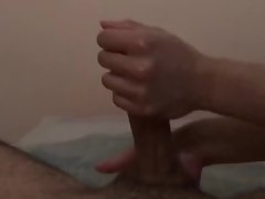 Amazing handjob technique, pre jism and succulent cum shot